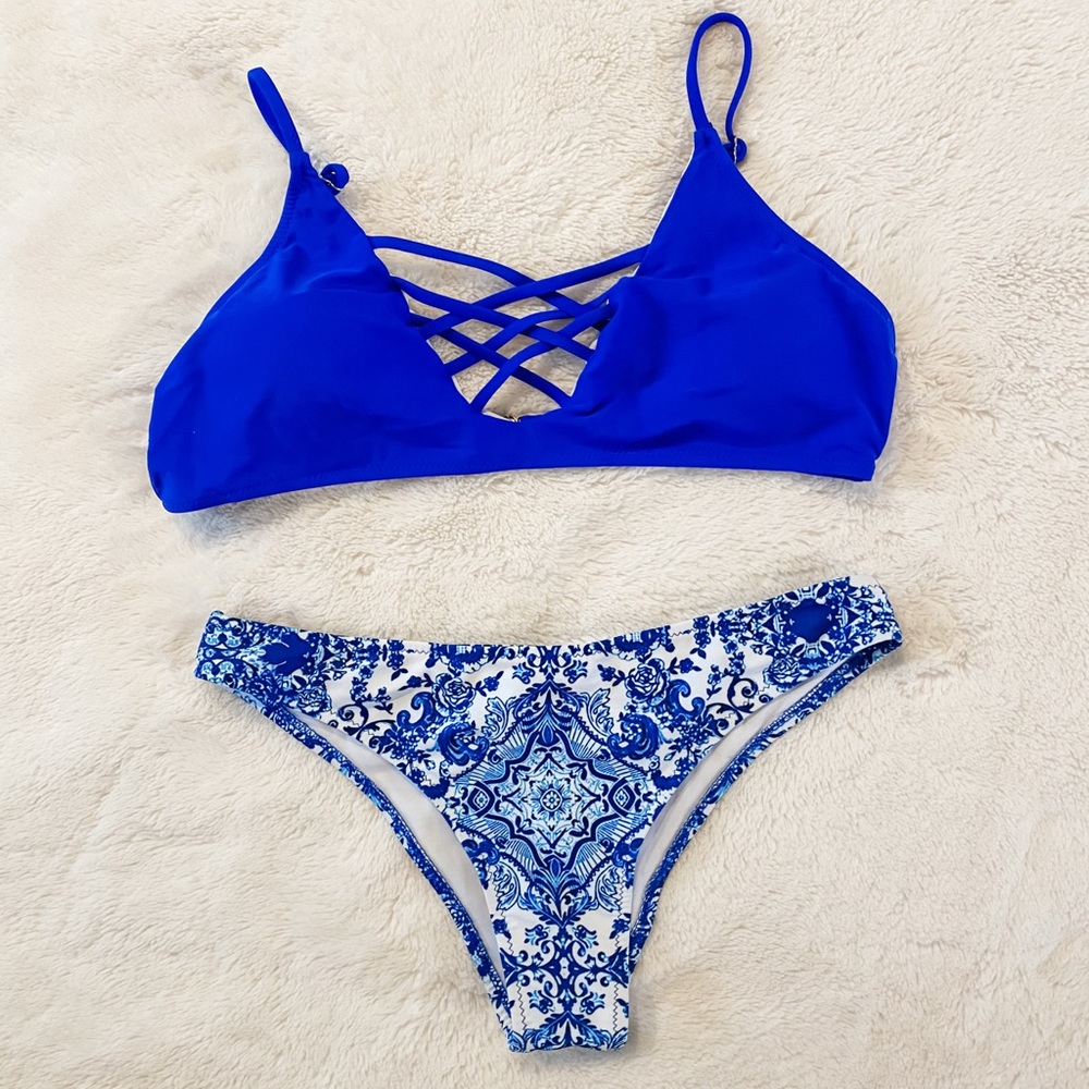 Zaful Blue Boho Bikini